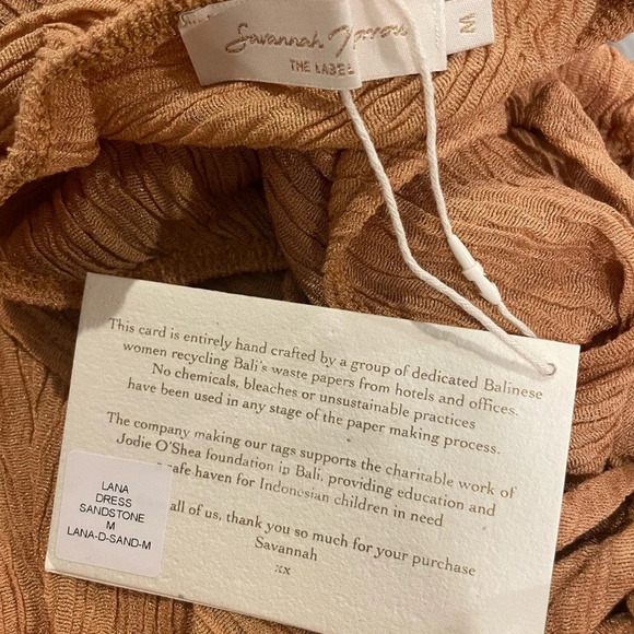 NWT Savannah Morrow Lana Midi Dress in Sandstone Halterneck Tie Backless Sz M - Picture 5 of 7